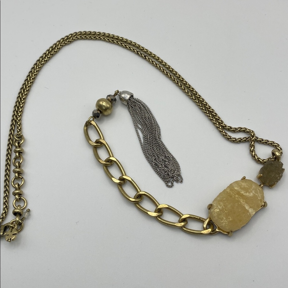 Lucky Brand Matte Gold Tone Faux Druzy Necklace